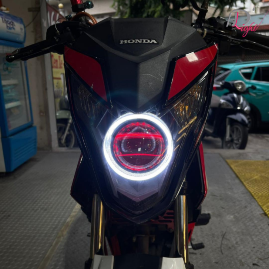 Bi led 3.0 cho xe Sonic + Mắt quỉ đổi màu + Vòng 3D trắng